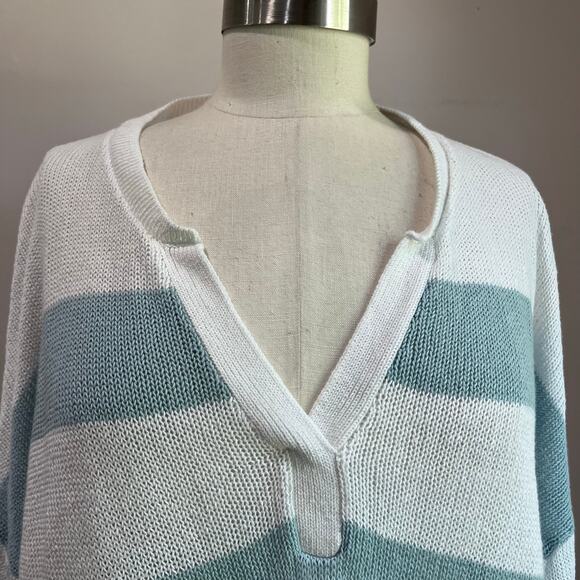 Haven Organic Cotton Linen Stripe V Neck Sweater Casual Size XL - Picture 5 of 7